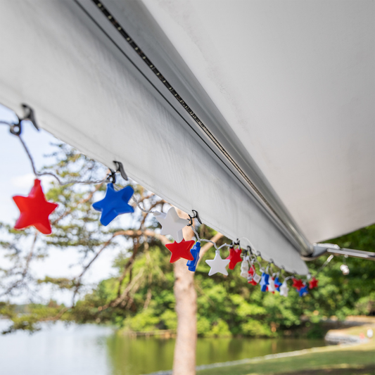 Camco LED Party Lights Stars 8 ft rwbstarscamco