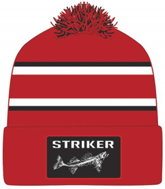 [Color:::Red] Striker Ice Striped Pom Hat