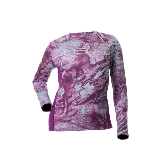 DSG Women's Sydney Long Sleeve Shirt- Realtree® Aspect Camo Ocean Spray/Orchid