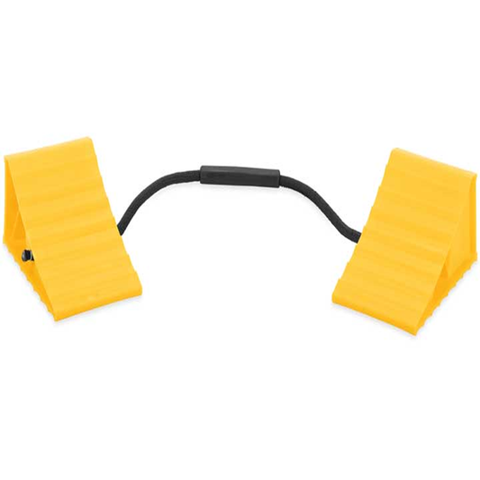 Camco Double Wheel Chock With Rope Yellow trailerchock
