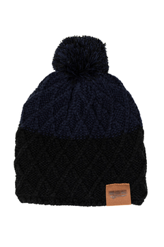 [Color:::Deep Blue] DSG Two-Tone Pom Beanie