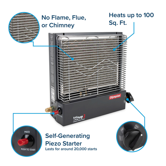 Camco Olympian Wave-3 Catalytic Safety Heater 3000 BTU camocoheater
