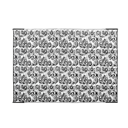 Camco Reversible RV Awning Outdoor Mat 8 ft x 16 ft Swirl whiteswirl