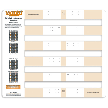 Woody's 3.0" Pitch Single Ply Stud Template 300S TEMPLATE